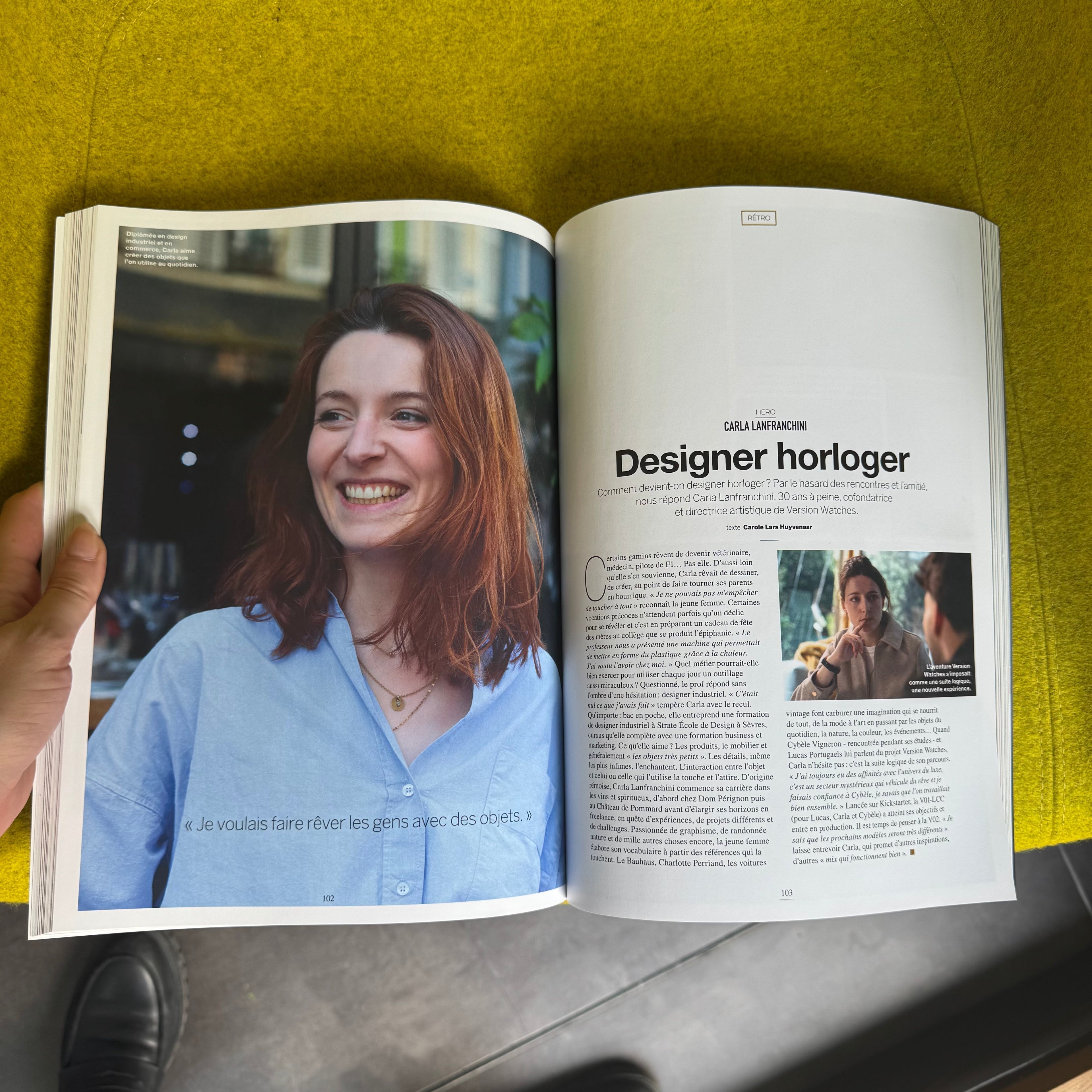 Carla Lanfranchini Head of Design VERSION Watches double page Montre Heroes n°17
