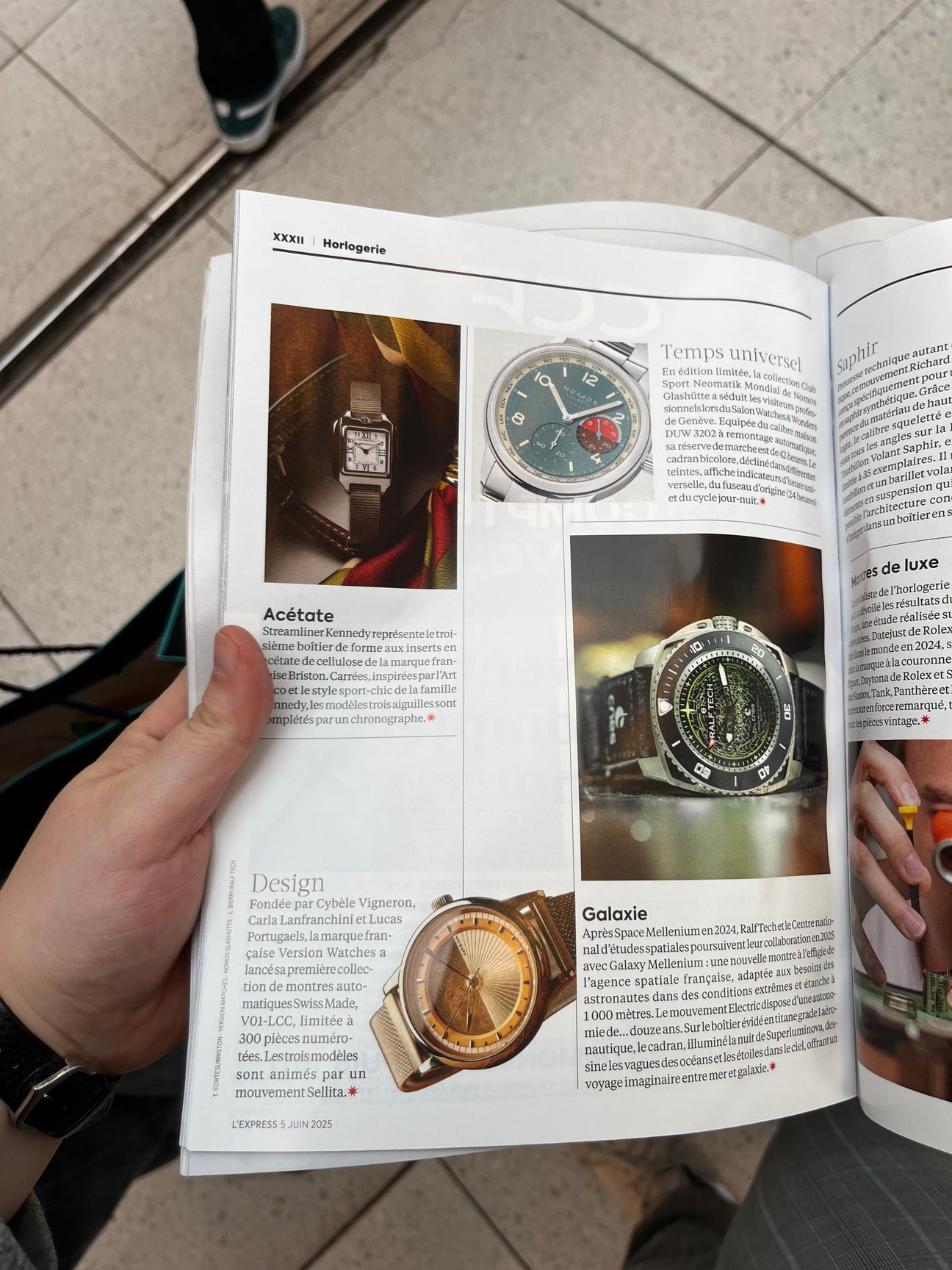 Version Watches présente dans le Hors-Série Horlogerie XXII de L’Express