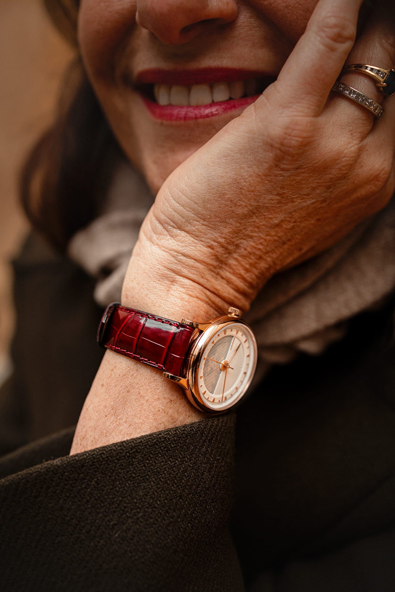 Bracelet Alligator Grenat