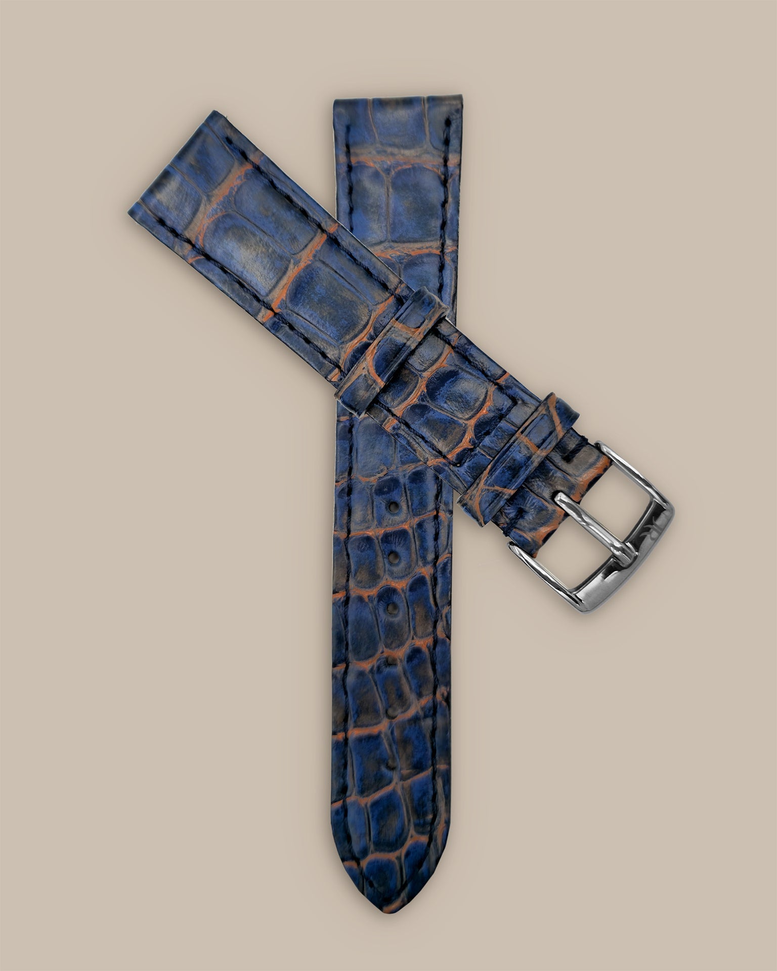 Bracelet Alligator Bleu Délavé