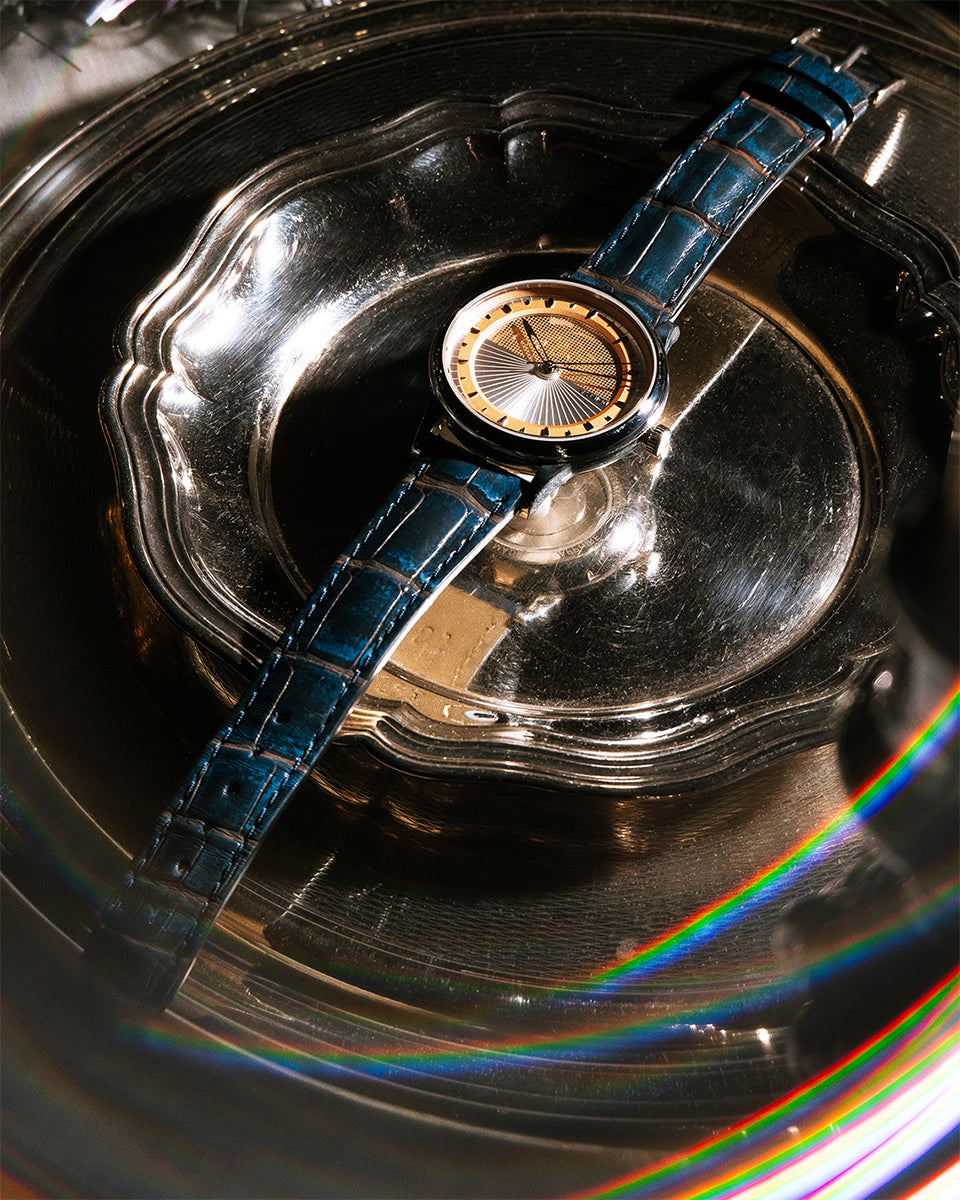 Bracelet Alligator Bleu Délavé