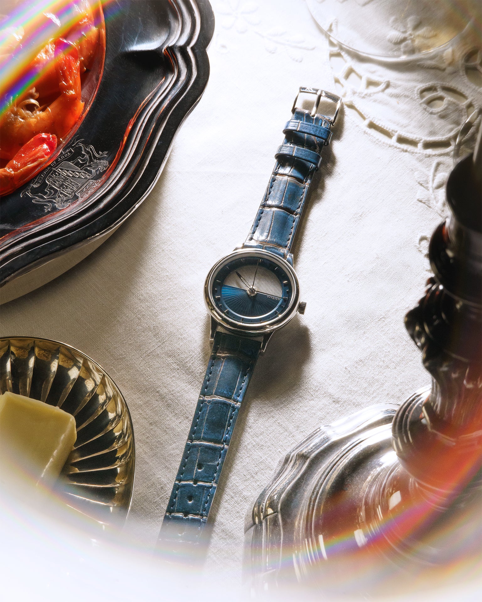 Bracelet Alligator Bleu Délavé